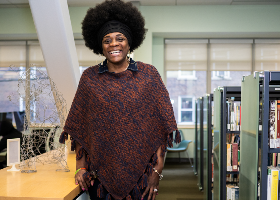 Keischa Taylor, who began her college education in her 20s, balanced it with raising two sons and working retail jobs. Taylor finished her bachelor’s degree last semester at age 53. 