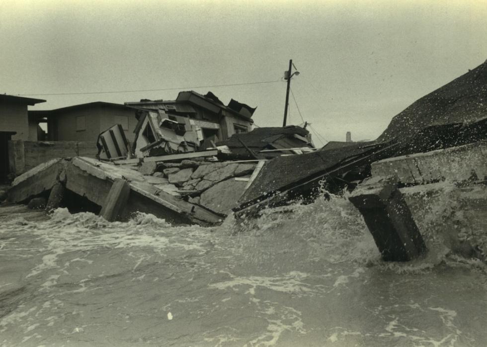 Texas resort hotel destroyed by Hurricane Allen in 1980.
