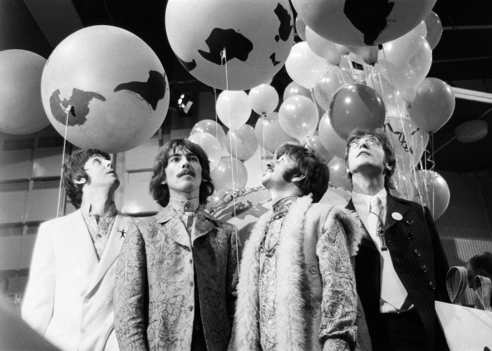 The Beatles—Paul McCartney, George Harrison, Ringo Starr, and John Lennon—at Abbey Road Studios in 1967.