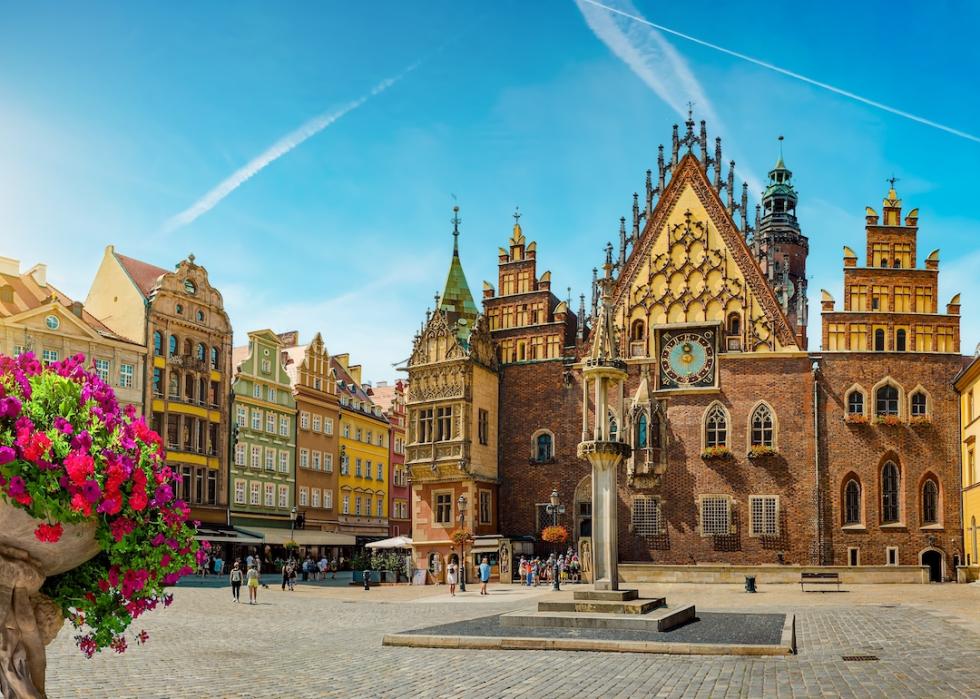 Town Hall on the Market Square in Wroclaw, Poland.