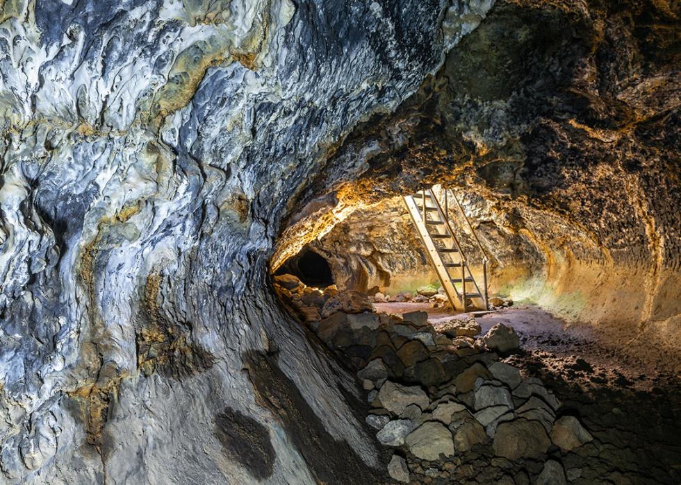 The Golden Dome Cave at Lava Beds National Monument in California.