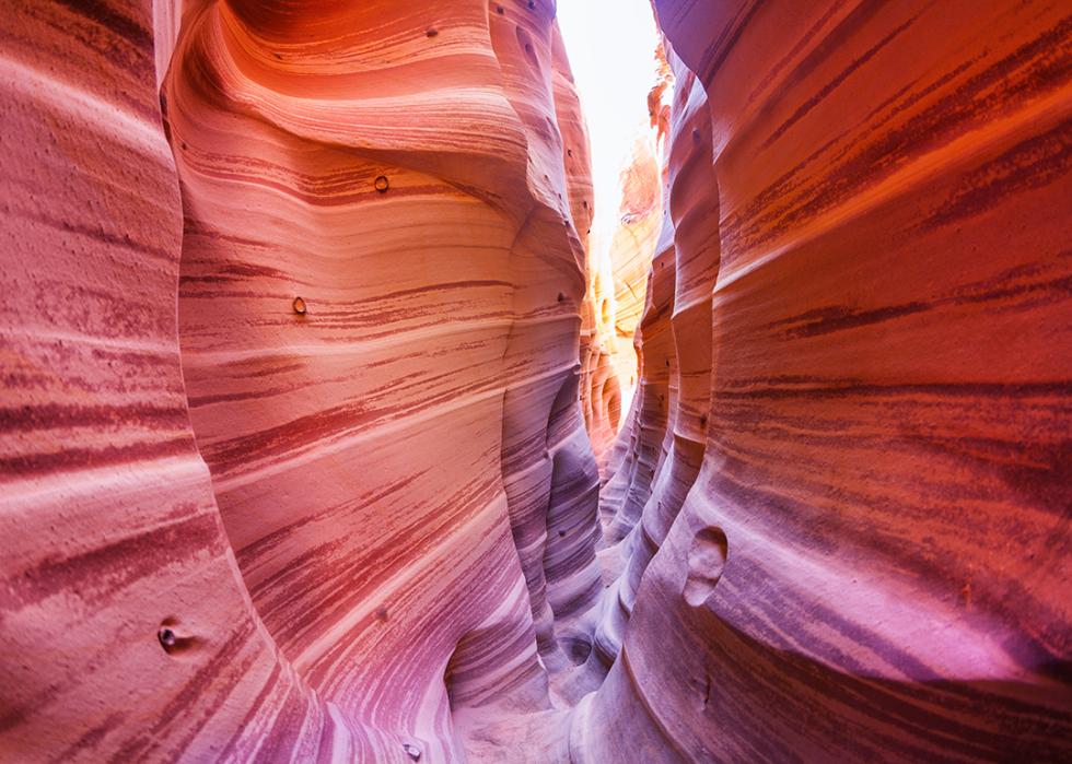 The red waves of sand in Zebra Slot Canyon, Utah.