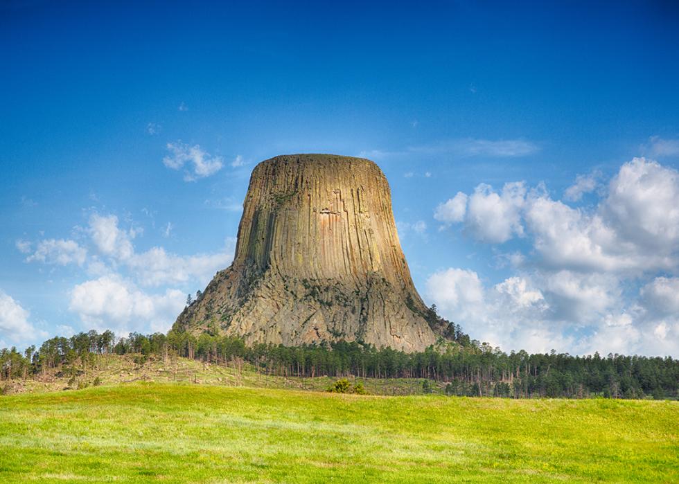 A view of the Devil's Tower National Monument in Northeast Wyoming.