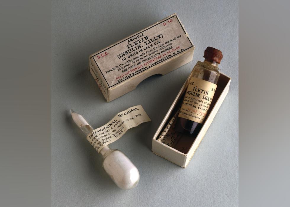 These samples of insulin are from the early days of the development of insulin therapy in the 1920s.