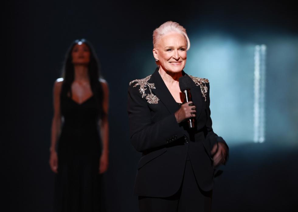Glenn Close speaks onstage during the 78th Annual Tony Awards at Radio City Music Hall in New York City on June 8, 2025.