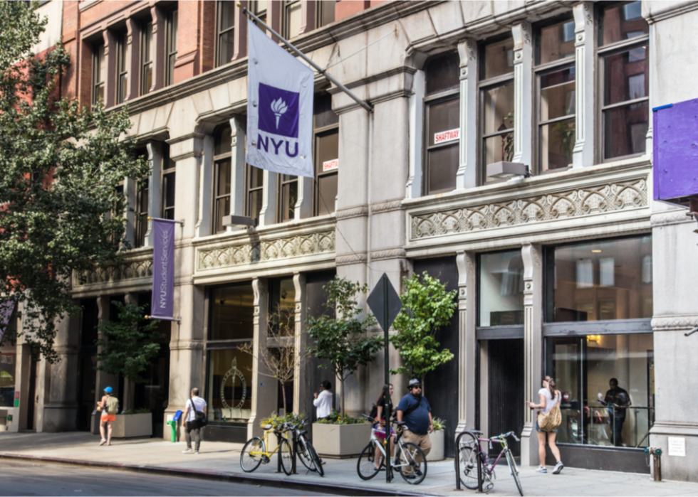 Students on the New York University campus.