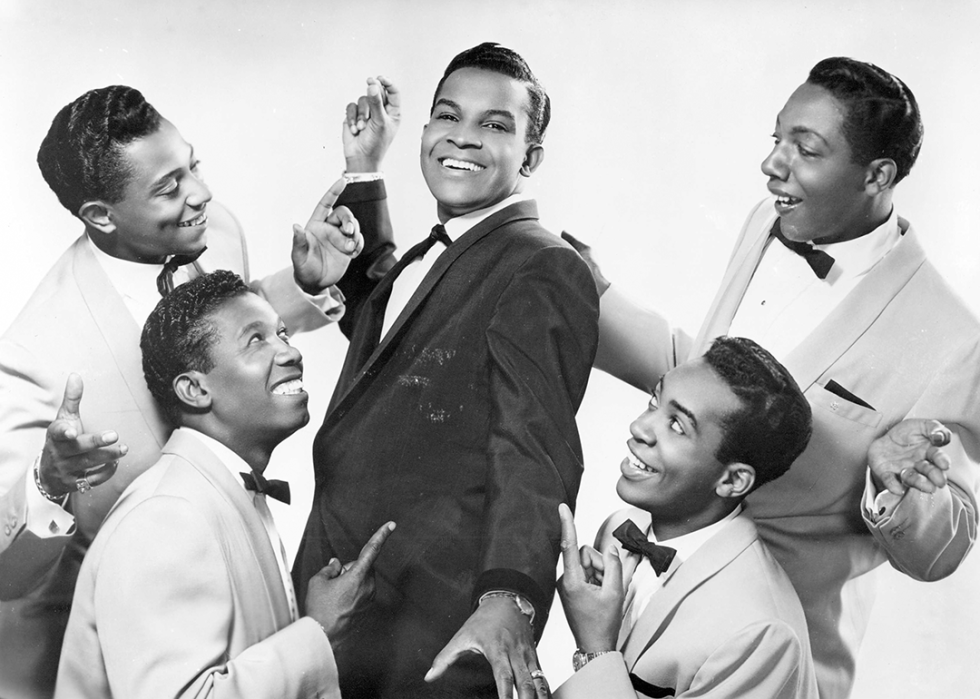 Billy Ward and his Dominoes pose for a studio portrait.