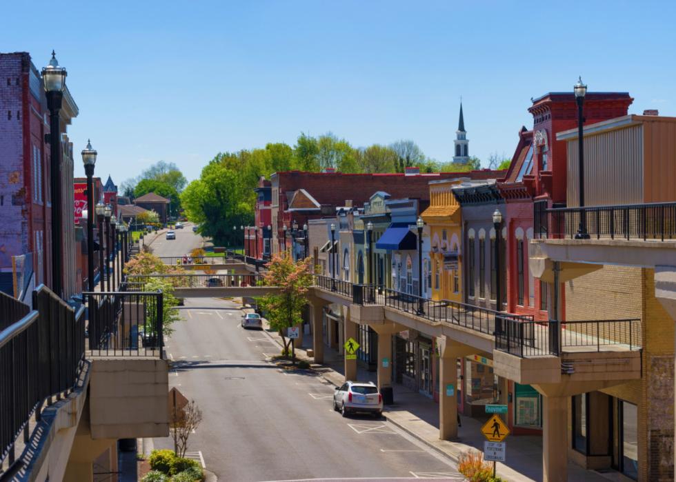 A downtown street in Morristown.