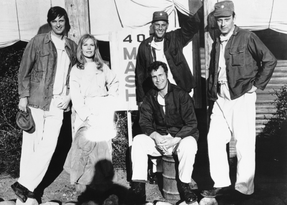 The cast of MASH poses for a publicity photo.