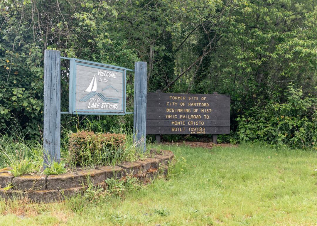 Welcome to Lake Stevens city sign.