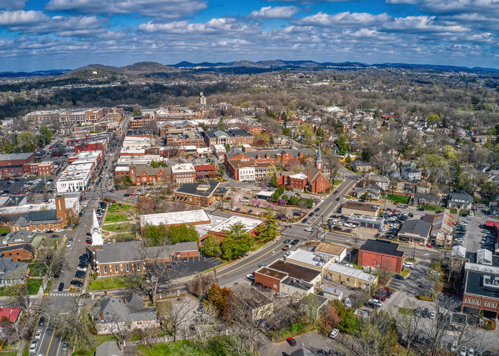 Aerial View of Franklin in Spring.