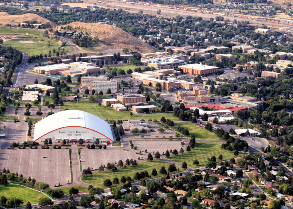 An aerial view of Idaho State University.