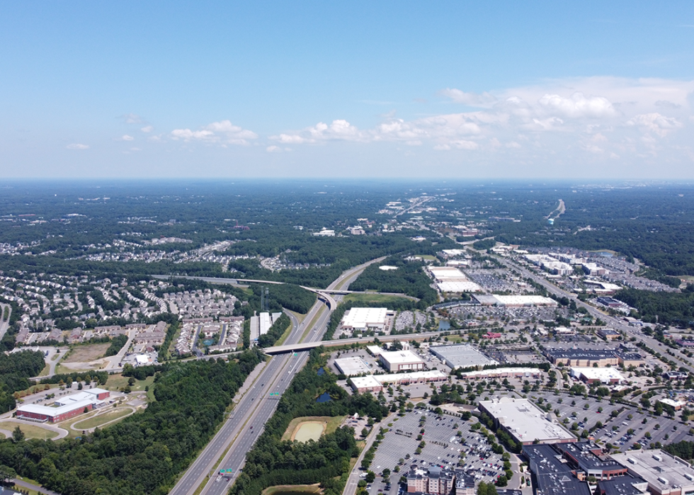 View facing east from Short Pump.