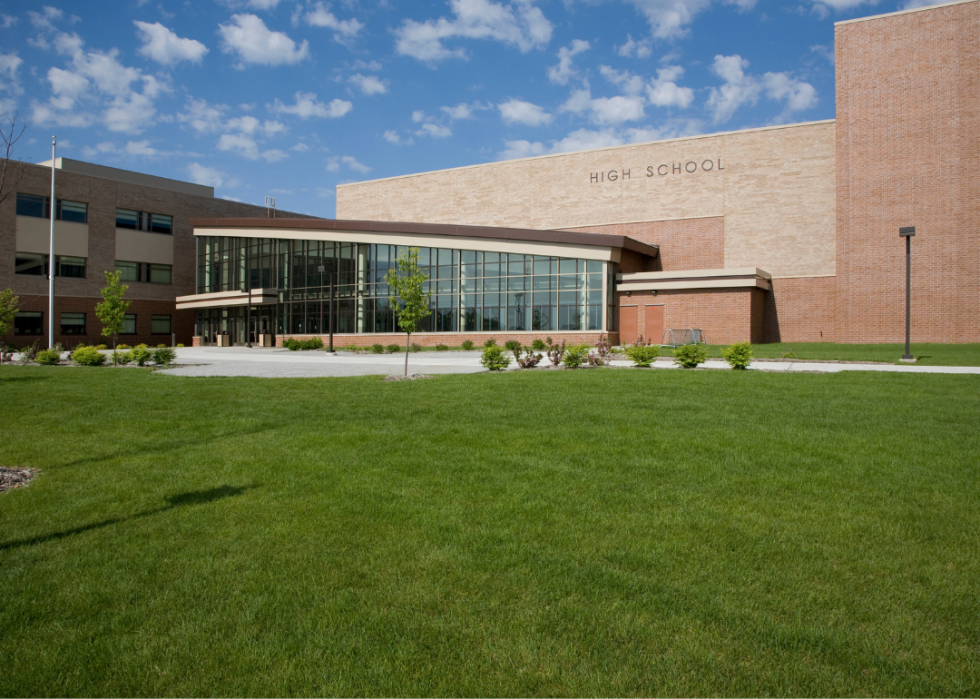Exterior of high school building