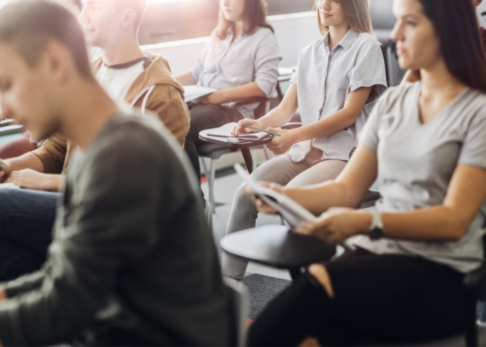 High school students seated at desks