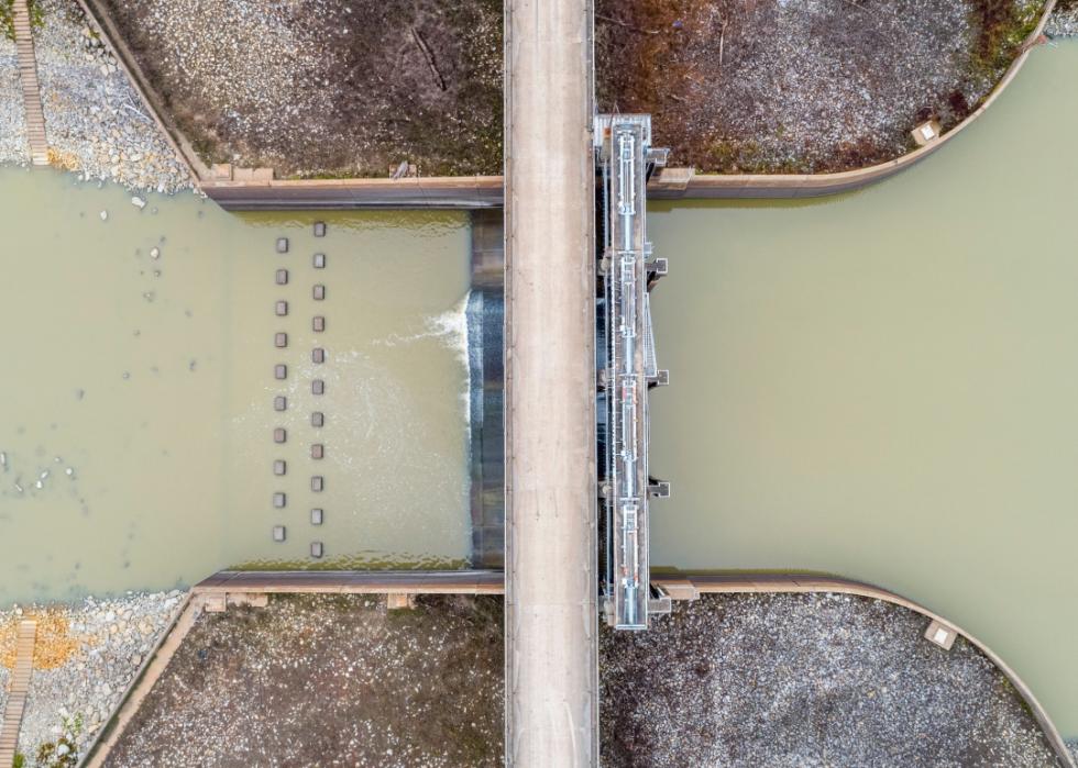 Aerial view of Steele Bayou Control structure.