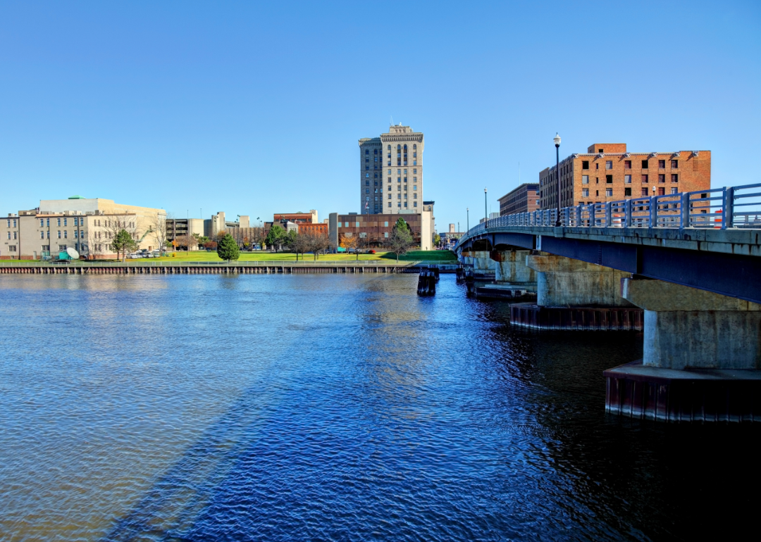 Saginaw bridge and skyline.