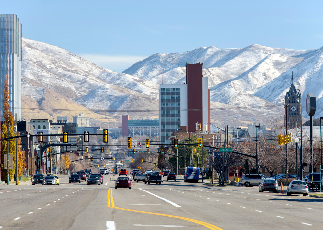 Salt Lake City downtown street.