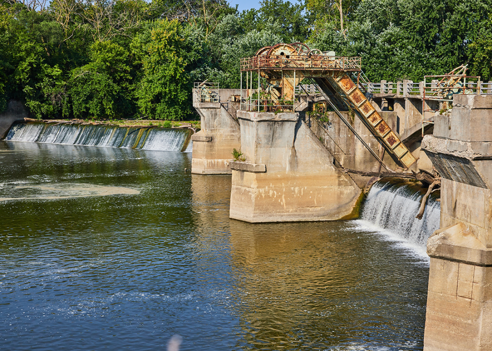 Maumee River Dam in Fort Wayne.
