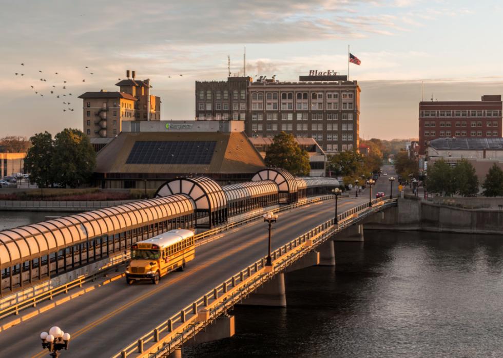 A bridge in Waterloo, Iowa.