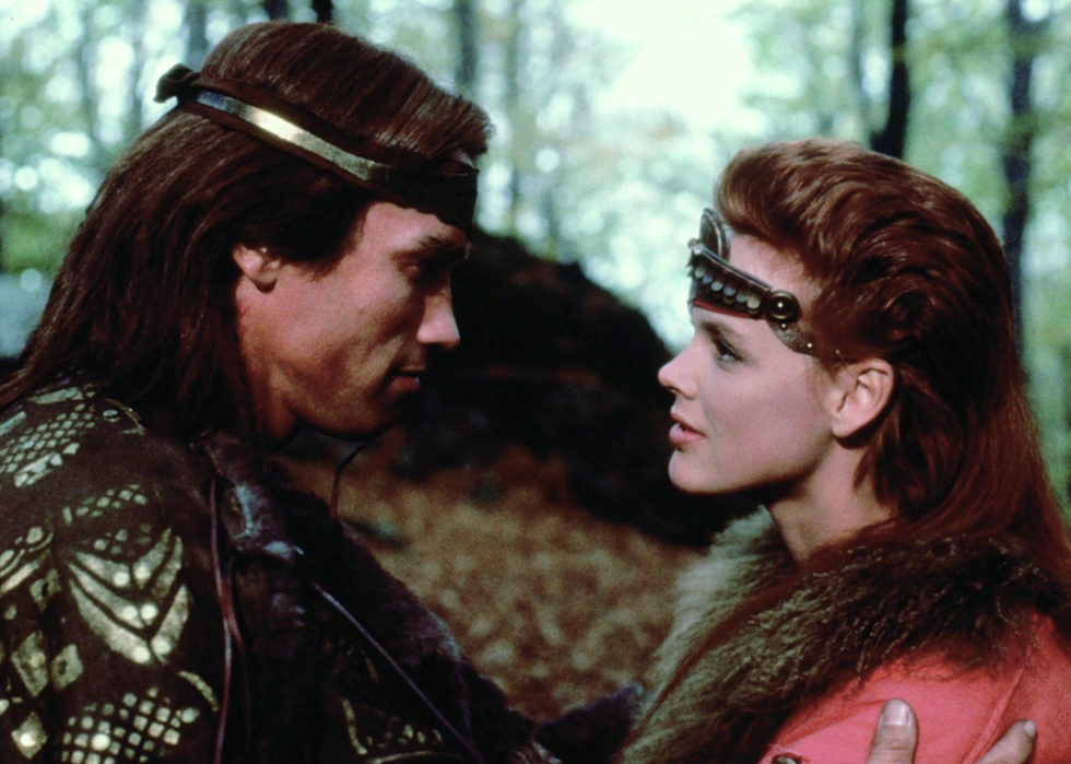 Arnold Schwarzenegger and Brigitte Nielsen in ‘Red Sonja’.