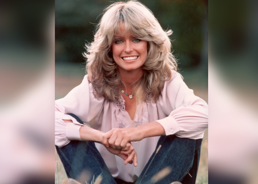 Farrah Fawcett smiles in publicity portrait.