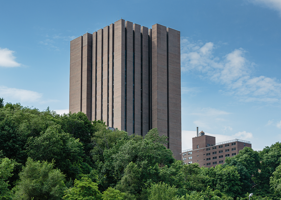 View of Belfer Hall building in Manhattan.