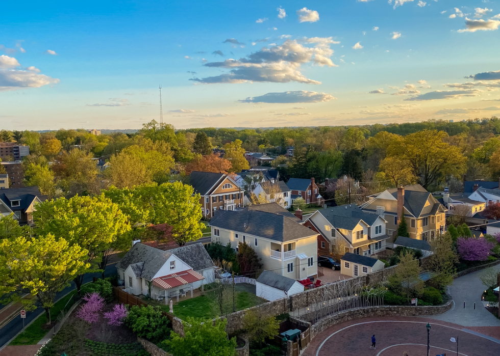 Residential homes in late afternoon.