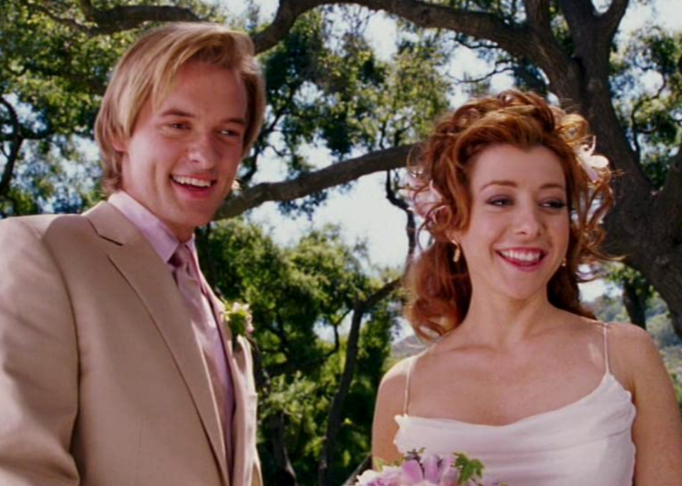 Adam Campbell and Alyson Hannigan in a scene from 'Date Movie.'