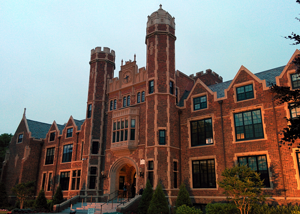 Main Hall at Wagner College, early evening.