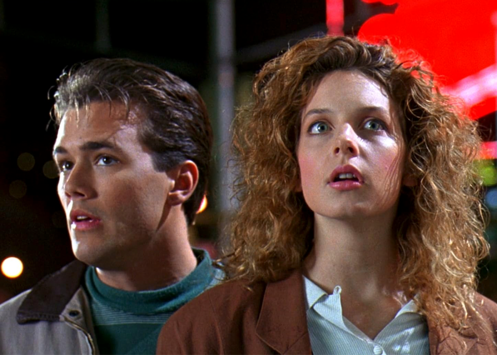 Jensen Daggett and Scott Reeves in ‘Friday the 13th Part VIII: Jason Takes Manhattan’.