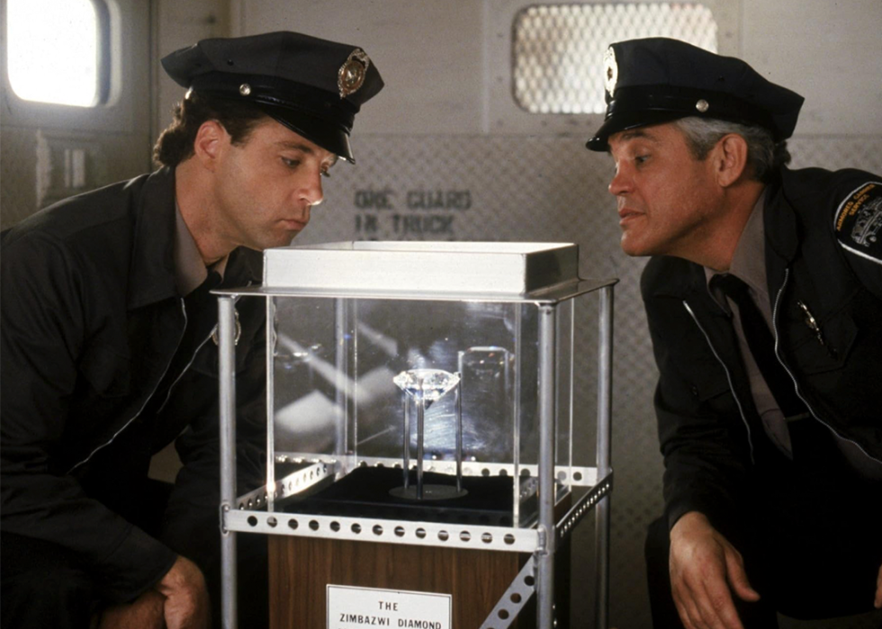 G.W. Bailey and Lance Kinsey in ‘Police Academy 6: City Under Siege’.