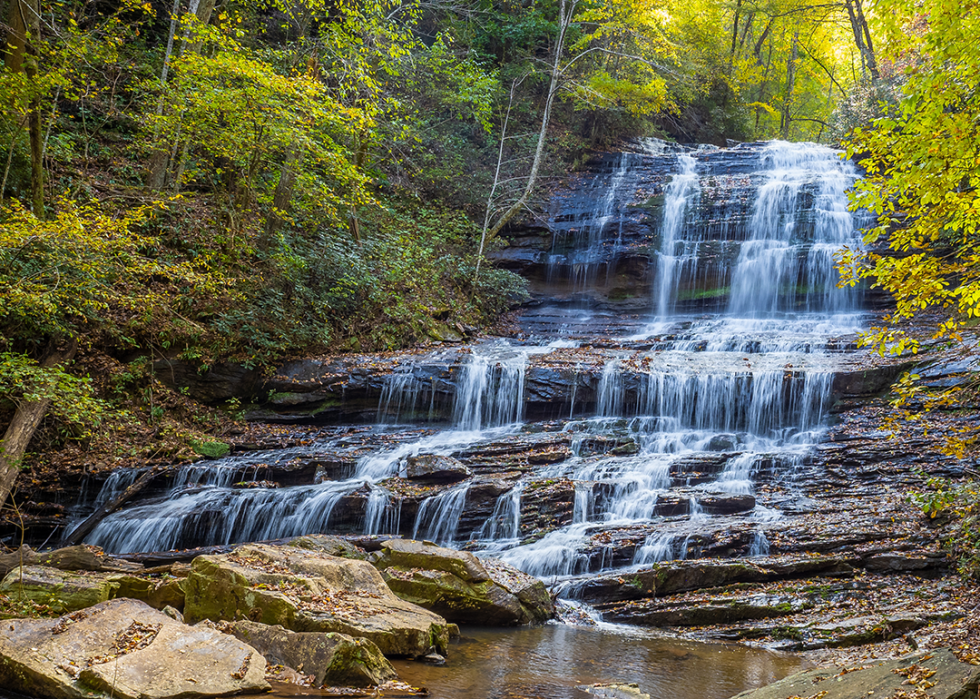 Scenic view of Pearsons Waterfall.