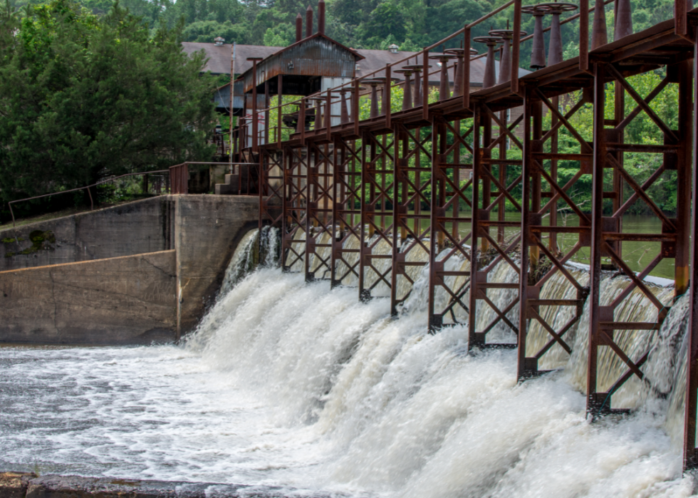 Metal and concrete dam in Alabama.