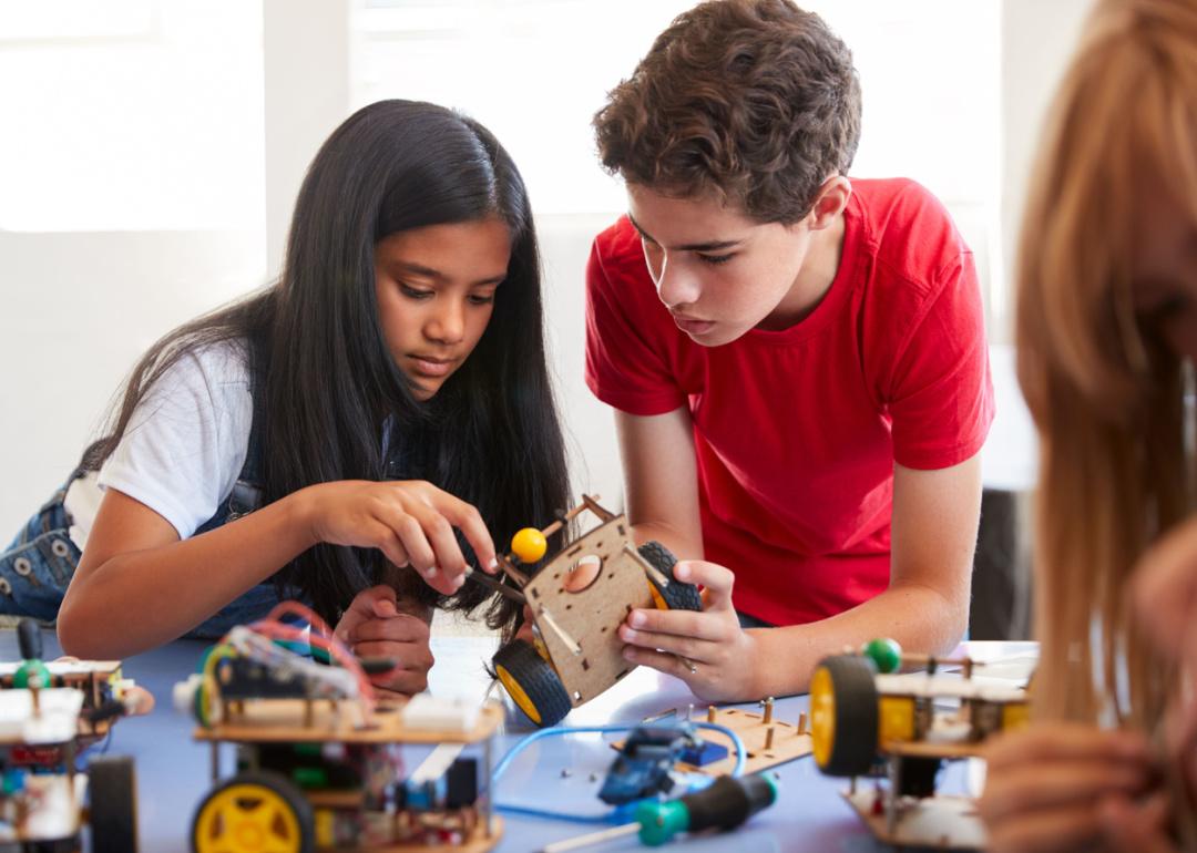 Students in computer coding class.