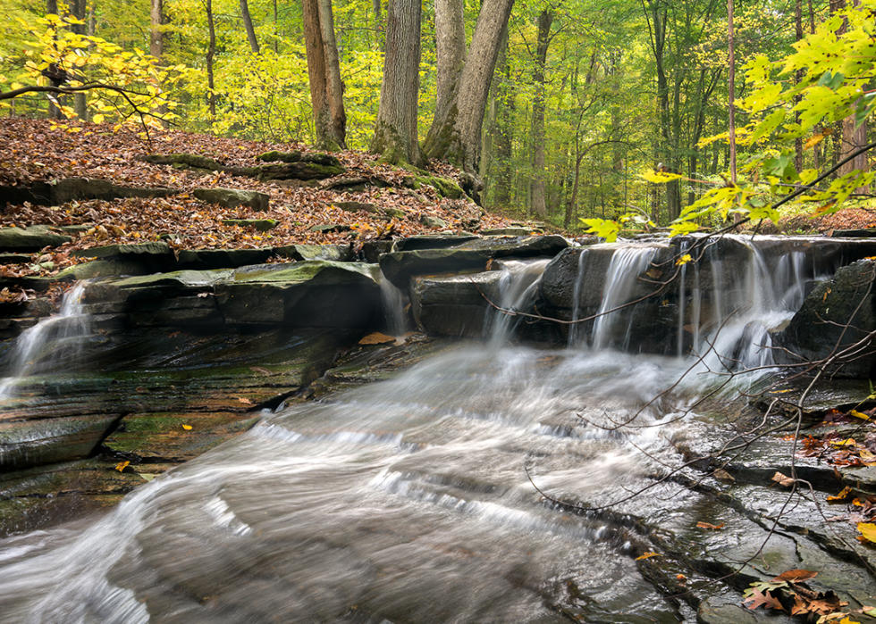 Scenic waterfalls along the Sulpher Springs Creek,