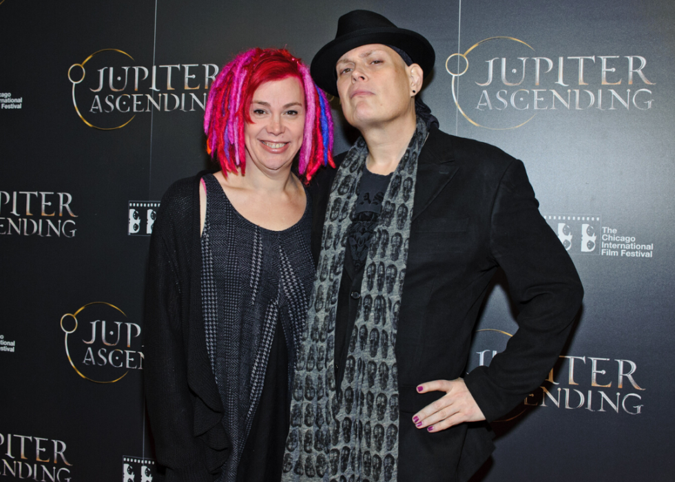 Lana Wachowski and Lilly Wachowski pose at event.