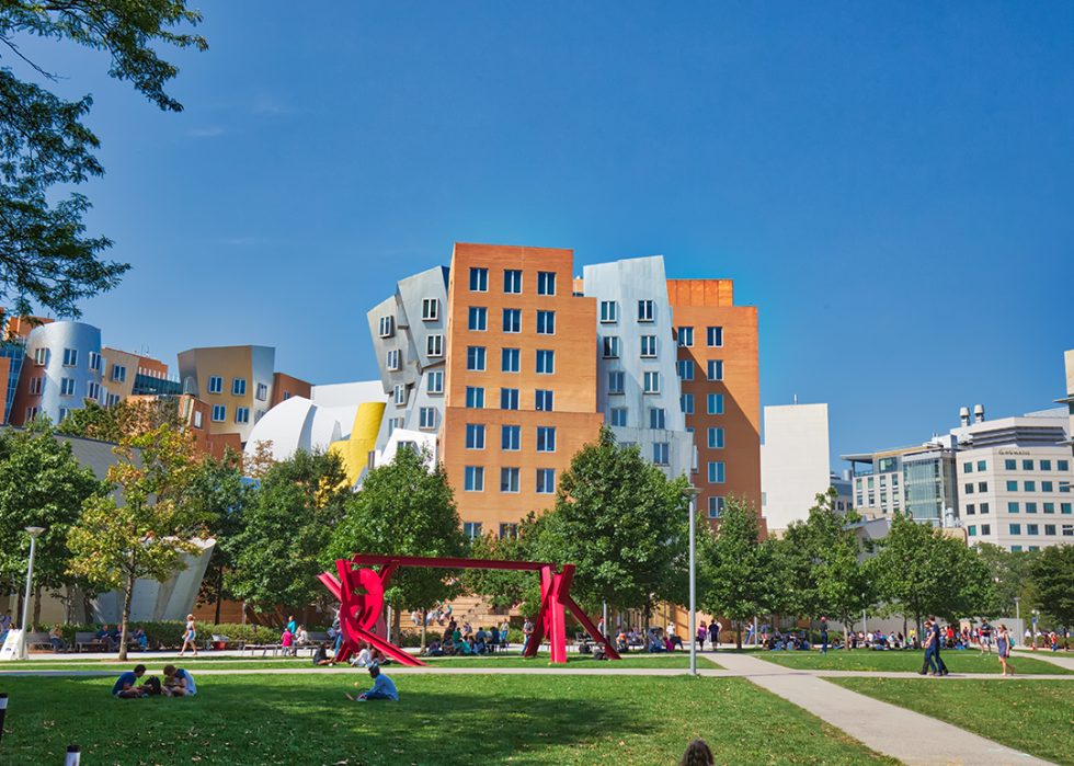 Students on the campus of MIT.