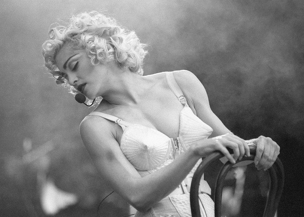Madonna performs onstage.