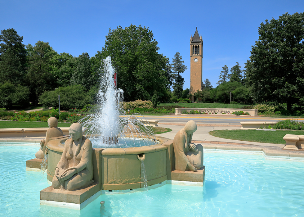 Fountain on the campus of Iowa State University in Ames.