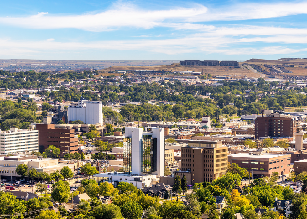 Aerial view of Rapid City.