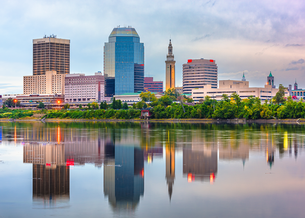 Springfield skyline at dusk.