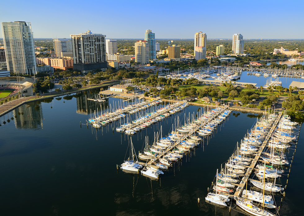 Aerial view of downtown St. Petersburg.