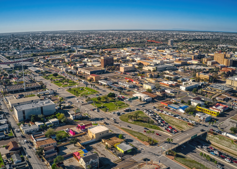 Aerial view of the border crossing in Laredo.