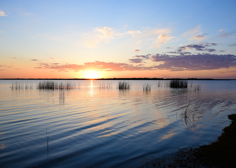 Sunset on Lake Stamford.