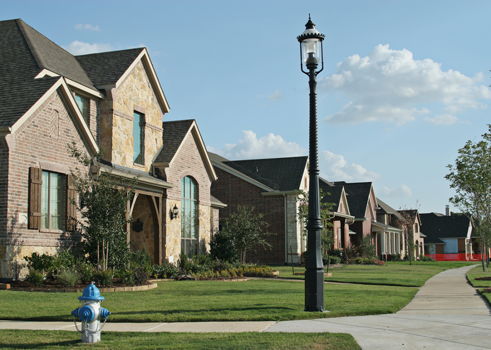 Residential homes in Texas suburb.