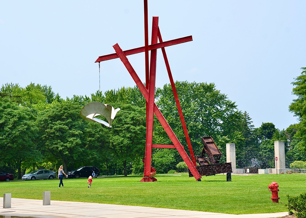 Modern metal sculpture at Cranbrook Art Museum.