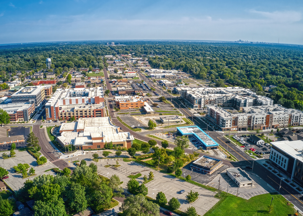 Aerial view of Overland Park on a clear day.