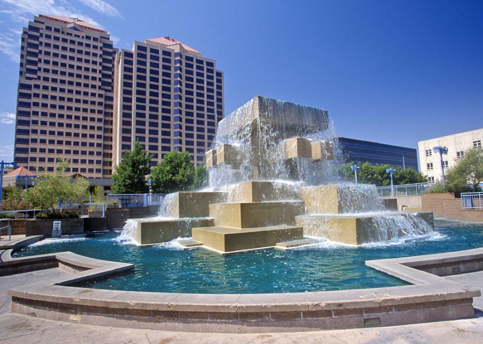 Fountain in the downtown city center.
