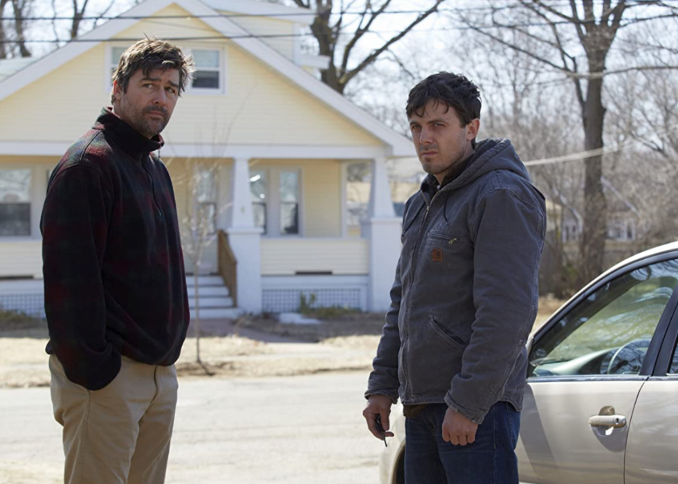 Casey Affleck and Kyle Chandler in a scene from ‘Manchester by the Sea’.